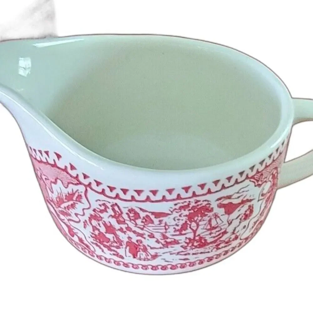 Vintage Royal China Memory Lane Red Ironstone Cream & Lidded Sugar Bowl (LF)